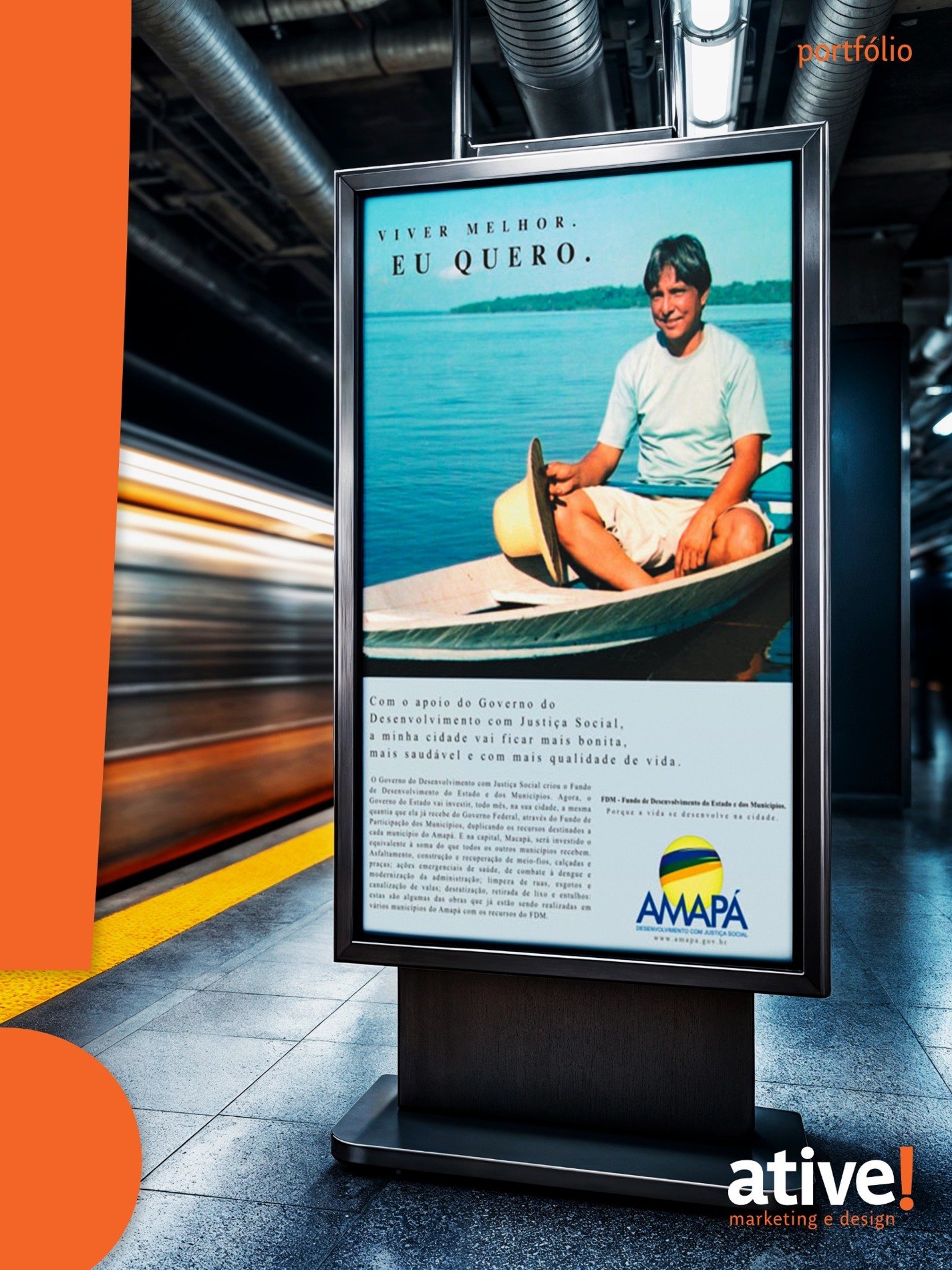 Anúncio de turismo e lazer com a chamada “Eu quero”, apresentado em painel de mídia exterior.